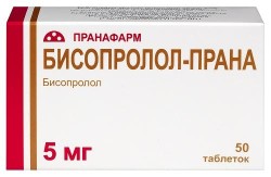 Бисопролол-Прана, таблетки покрытые пленочной оболочкой 5 мг 50 шт