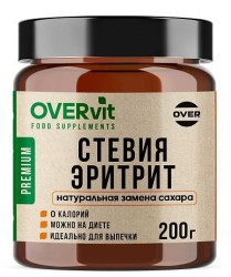 Эритрит + Стевия 200 г 1 шт. OVERvit