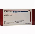 Гонал-Ф, раствор для подкожного введения 450 МЕ/0.75 мл (33 мкг/0.75 мл), 0.75 мл 1 шт шприц-ручки + 12 игл