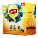 Чай черный, Lipton (Липтон) 1.8 г 20 шт Блю фрут лесные ягоды ароматизированный с кусочками ягод пирамидки