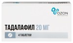 Тадалафил, таблетки покрытые пленочной оболочкой 20 мг 4 шт