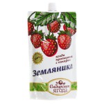 Ягода протертая, Сибирская ягода 280 г Земляника с сахаром дой-пак
